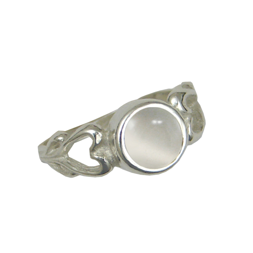 Sterling Silver Two Hearts Ring With White Moonstone Size 6